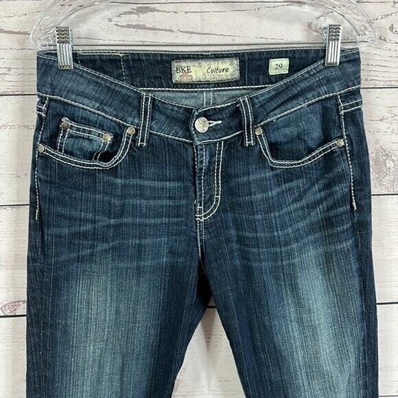 Buckle BKE Jeans Women 29 Blue Culture Crop Embellished Rhinestone Western Rodeo - Picture 5 of 12